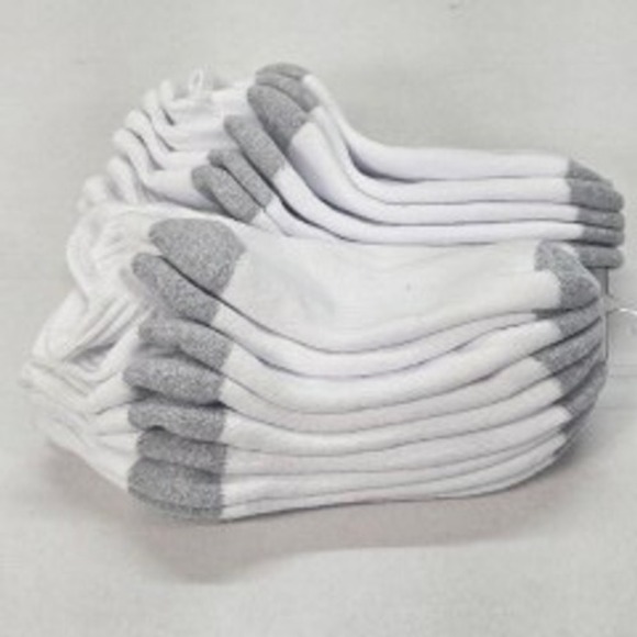Other - Kids White Athletic Socks with Gray Toe and‎ Heel 9 Pair Pack Size S 3-7